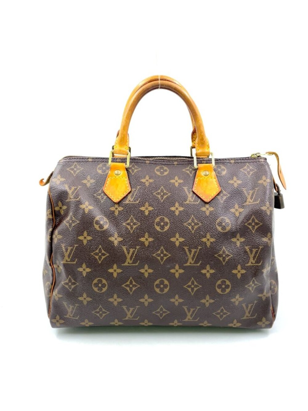 Louis Vuitton Speedy 30 Monogram Leather Brown Light Handbag Gold